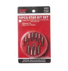 Набор бит 1/4" TORX Т7-Т40 10 предметов в боксе JTC