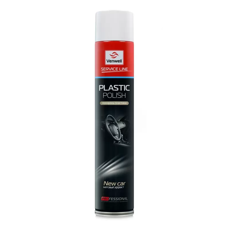 Полироль пластика матовый эффект (аэрозоль). Plastic Polish New Car VW-SL-032RU Venwell 750 мл