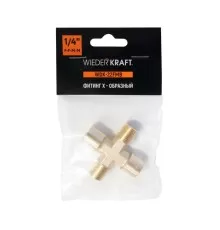 WDK-22FMB Фитинг X - образный, резъба 1/4" PT, F-F-M-M (внутренний/внешний), латунь