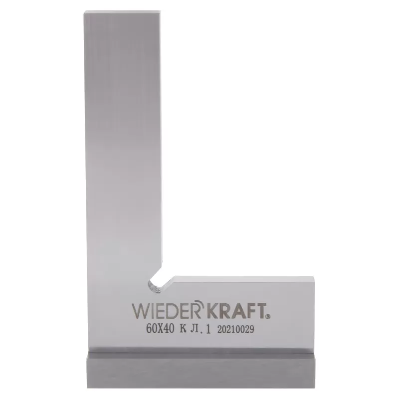 WDK-MR6040 Угольник поверочный 90°, 60x40x20x5 мм, кл. 1, WiederKraft WDK-MR6040 Угольник поверочный 90°, 60x40x20x5 мм, кл. 1, WiederKraft