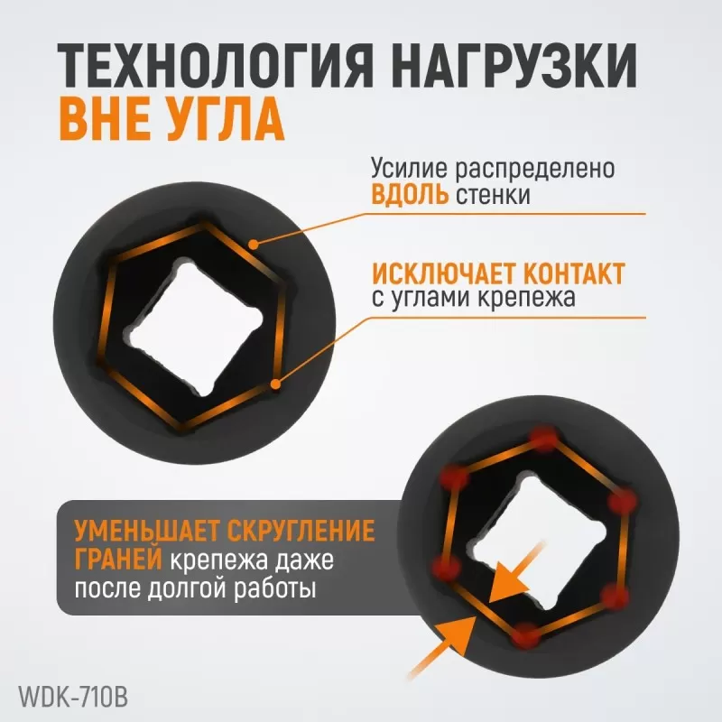 WDK-710B Набор ударных головок 1/2", 10-32 мм, 15 предметов, WiederKraft WDK-710B Набор ударных головок 1/2", 10-32 мм, 15 предметов, WiederKraft