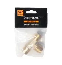 WDK-43PMB Фитинг T - образный, резъба 1/2" PT, M-M-M (внешний), латунь