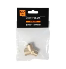 WDK-20FF Фитинг Y - образный, резъба 1/4" PT,  F-F-F (внутренний), латунь