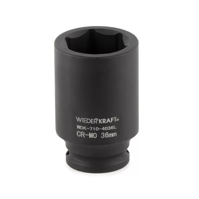 WDK-710-4036L Головка торцевая ударная глубокая 1/2", 6 граней, 36 мм, WiederKraft WDK-710-4036L Головка торцевая ударная глубокая 1/2", 6 граней, 36 мм, WiederKraft