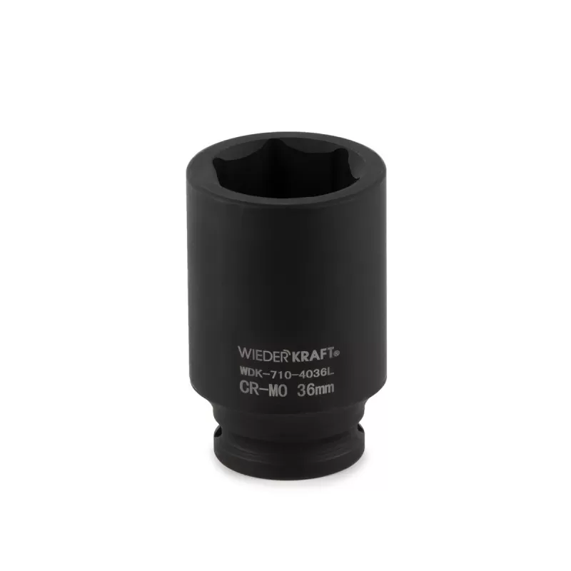WDK-710-4036L Головка торцевая ударная глубокая 1/2", 6 граней, 36 мм, WiederKraft WDK-710-4036L Головка торцевая ударная глубокая 1/2", 6 граней, 36 мм, WiederKraft