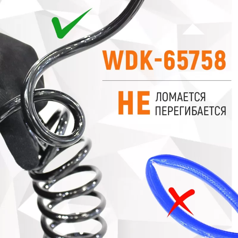 WDK-65758 Шланг пневматический спиральный с БРС, 6.5х10 мм, 8 м, WiederKraft WDK-65758 Шланг пневматический спиральный с БРС, 6.5х10 мм, 8 м, WiederKraft